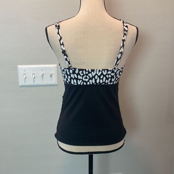 Lands’ End Black White Tankini Swimsuit Size 4P - Picture 8 of 13